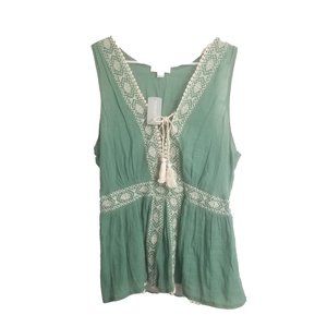 Forever 21 Embroidered Tank Blouse NWT Size 2XL